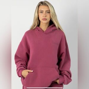 EUC Comfrt Minimalist Hoodie size LARGE color BERRY SOLDOUT COLOR